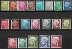 Lot Germany Stamps Bundespost Heuss Definitive Series Complete MNH