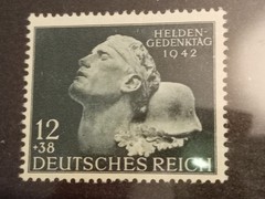 1942 Germany Deutsches Reich 12pf+38pf slate, Heroes Remembrance,MH(*) SG#798