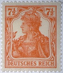 Travelstamps: 1916-1919 Germany Stamps Scott #98 – 7 1/2 pf denomination MNH OG