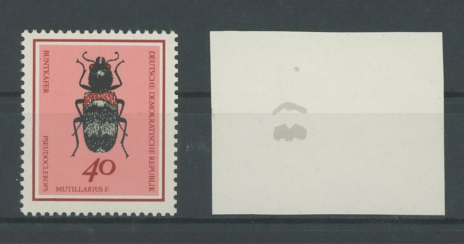 GERMANY GDR DDR PH INSECTS 1968 PHASENDRUCK BEETLE PROOF IMPERF RARE!! /m1854