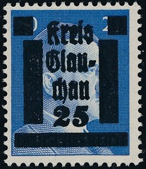 Stamp Germany 1945 WW2 3rd Reich Hitler Kreis Local OP Glauchau Selection MNH