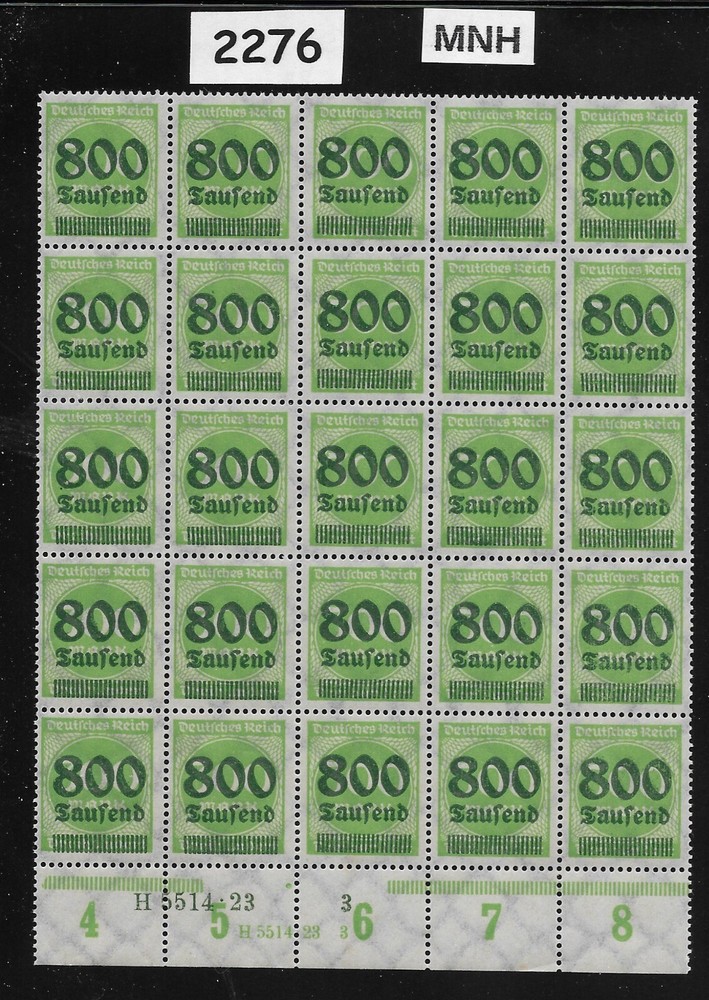 MNH Stamp block Overprint 800K over 300 Mark Sc 264 German Republic 1923 #2276