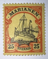 Travelstamps: GERMANY GERMAN MARIANEN STAMPS Kaiser’s Yacht M OG LH 25pf UNWMK