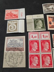 Lot of 22 German Hitler + Swastika Stamps & Paper Items Third Reich WWII Era
