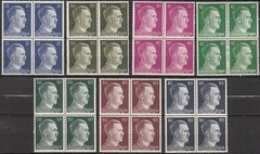 Stamp Germany Mi 793-98 Sc 518-23 Block 1941 WWII Fascism Hitler Head Set MNH
