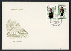 DDR #861-862 Folk Costumes First Day Cover Berlin 1966 Mecklenburg Traditional H