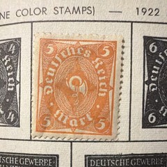 Germany Deutsches Reich 5 Orange Coat of Arms Postage Stamp MNG Uncertified