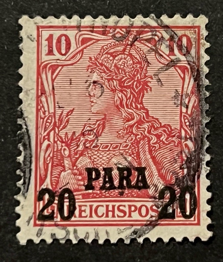 Travelstamps: Germany Offices in Turkey Stamp Sc #26 20 Para on 10pf Used UnWMK