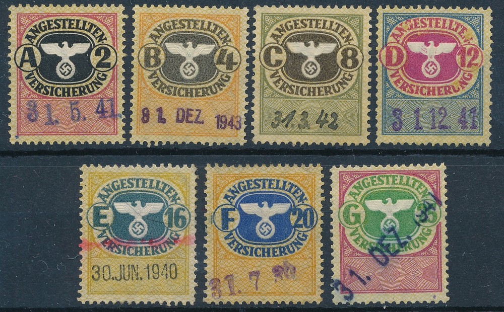 Stamp Germany Revenue WWII Fascism War Era Medical Insurance Selection 2 Used