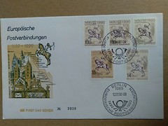 GERMANY DDR First Day Cover #3030 European Postmen 1490-1990 5 Different Countri