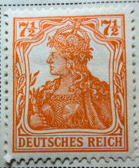 Germany Lot of 7 1916-1919 Stamps (SC 96-101, 90)