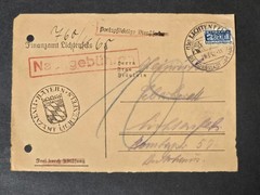 Post Ww2 German Bayern Post Free Nachgebühr Revenue Cover Berlin Tax Stamp 1952