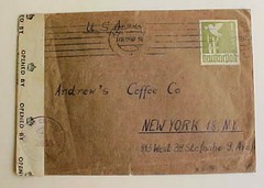 GERMAN 1947 PEACE DOVE 1M BRITISH ZONE TO NEW YORK CENSORED