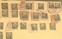 28 GERMANY Vintage STAMP Lot Deutsche Bundespost 10 HEUSS Federal Republic 1954