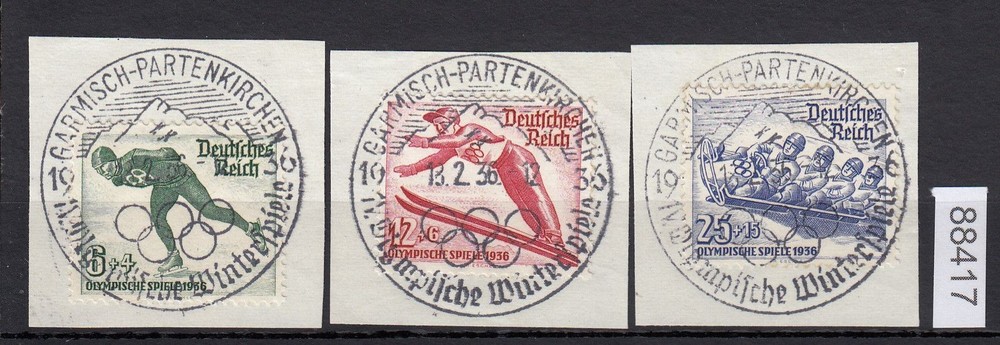 DR 1935, Mich.-Nr.: 600-602, postmarked, central luxury special postmark, Olympi