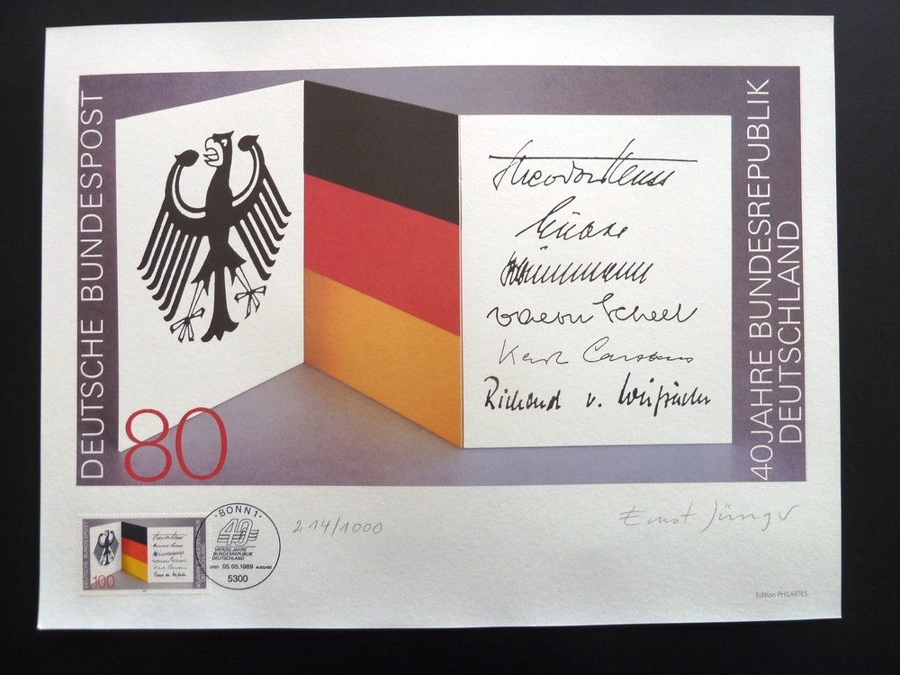 ART-EDITION 1989 GERMANY 1421 40 JAHRE GERMANYESREPUBLIK – HAND-SIGNED !!