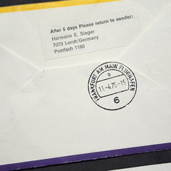 German Germany cover Air Mail Luftpost Lufthansa Frankfurt 1975