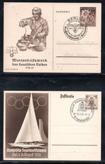 WWII Germany 1936 Olympics & 1939 Third Reich Event Postcards Lot of 4 #ma16