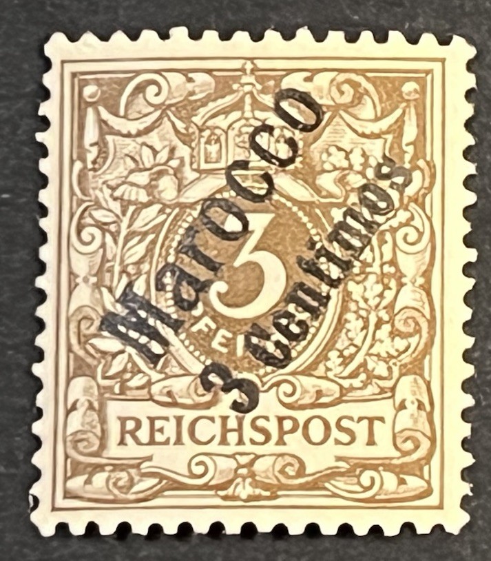 Travelstamps: GERMANY GERMAN MOROCCO STAMPS 3pf/3Cent Mint OG H UnWMK