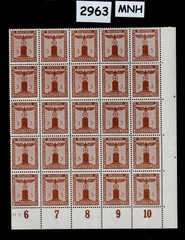 MNH stamp block Sc S2 1938 PF03 Official Swastika Third Reich Germany #2963