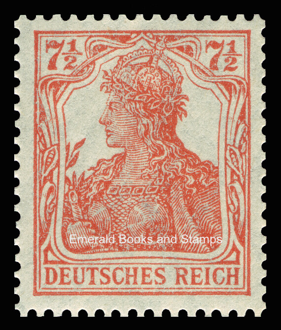 EBS Germany 1916 – Germania (V) – 7½ Pfennig – Michel 99 MNH**
