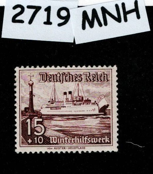 MNH Stamp B113 1937 Germany Boats Ships Schooners Winter relief fund #2719