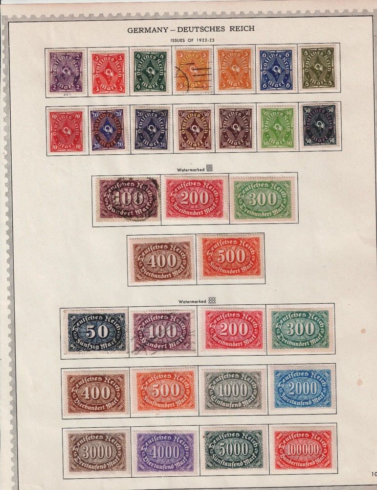 Germany Weimar Republic Hyperinflation variation set 1922-1923 MH/U GE