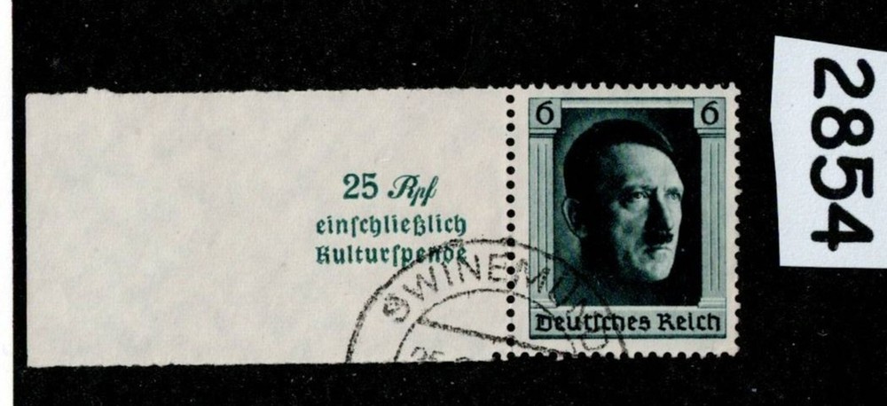 Used stamp B104a / Adolf Hitler / 1937 Birthday / Third Reich Germany #2854