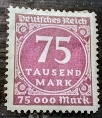 German Deutsches Reich 75,000 Mark 1923