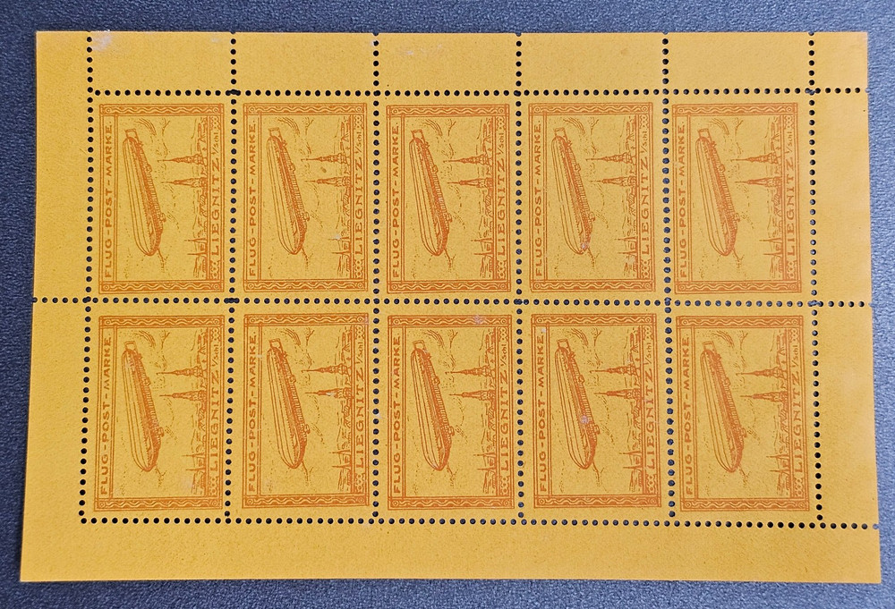 Stamp Germany Reich Air Mail Liegnitz Zeppelin Bogen signed Mi. Nr. 11 [17994]