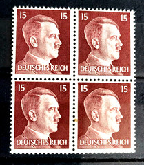 German block of 4 Stamps Officials MNH Mi:DR789 – Hitler officials 15rpf /BL14