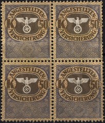 Stamp Germany Revenue Block WWII Fascism War Era Social Services Set MNH