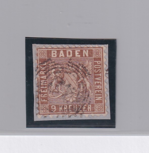 1862 Ancient German States Baden: 9K Brown Red (No. 15) SPL. Brun (279/S497)