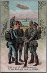 C. 1916 WWI Central Powers Germany Zeppelin Propaganda Illustrated Postcard