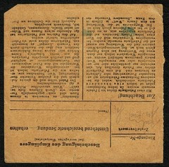 GERMAN OCCUPATION SUDETENLAND 1944 Parcel card Sternberg (Ostsudeten) WWII SG72U