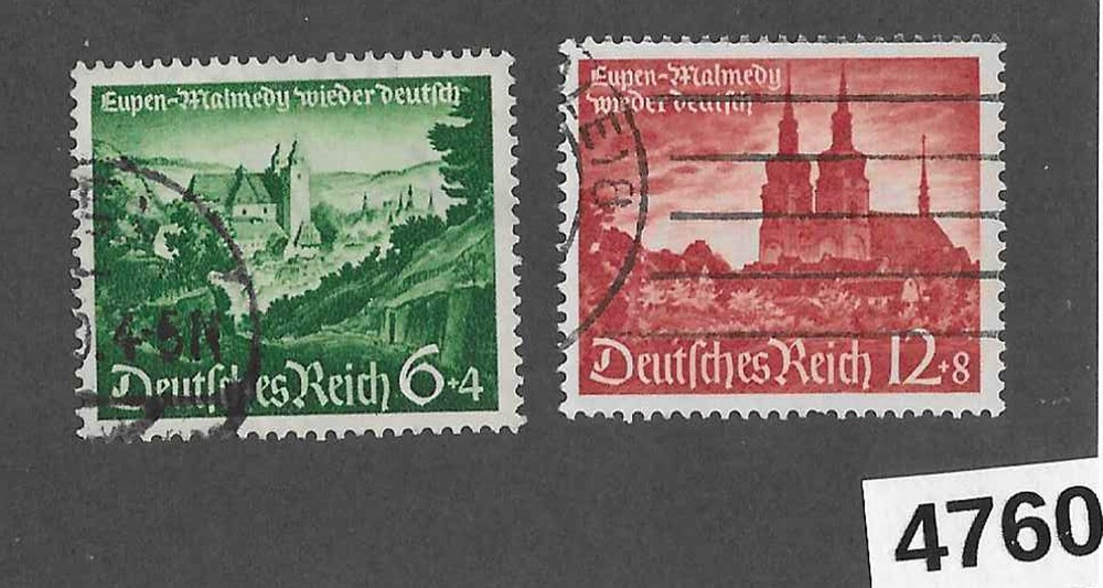 #4760 Used stamp set B174 – B175 / 1940 / Third Reich Germany Eupen & Malmedy