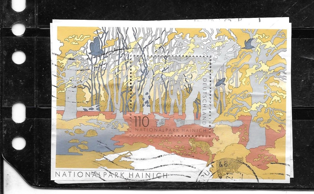 GERMANY GERMAN SC#2079 2000 NATIONAL PARK USED SOUVENIR SHEET PICTORIAL STAMP