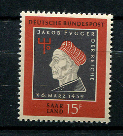 Germany – Saarland : Fugger birthday stamp from 1959 – mint NH