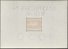 Germany #B90 MNH, 1936 Horse Race Souvenir Sheet + Single, Scott Value $24.00