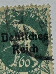 Bavaria Bayern 60pf Green Deutsches Reich Overprint Used 1920 Need Verified #126