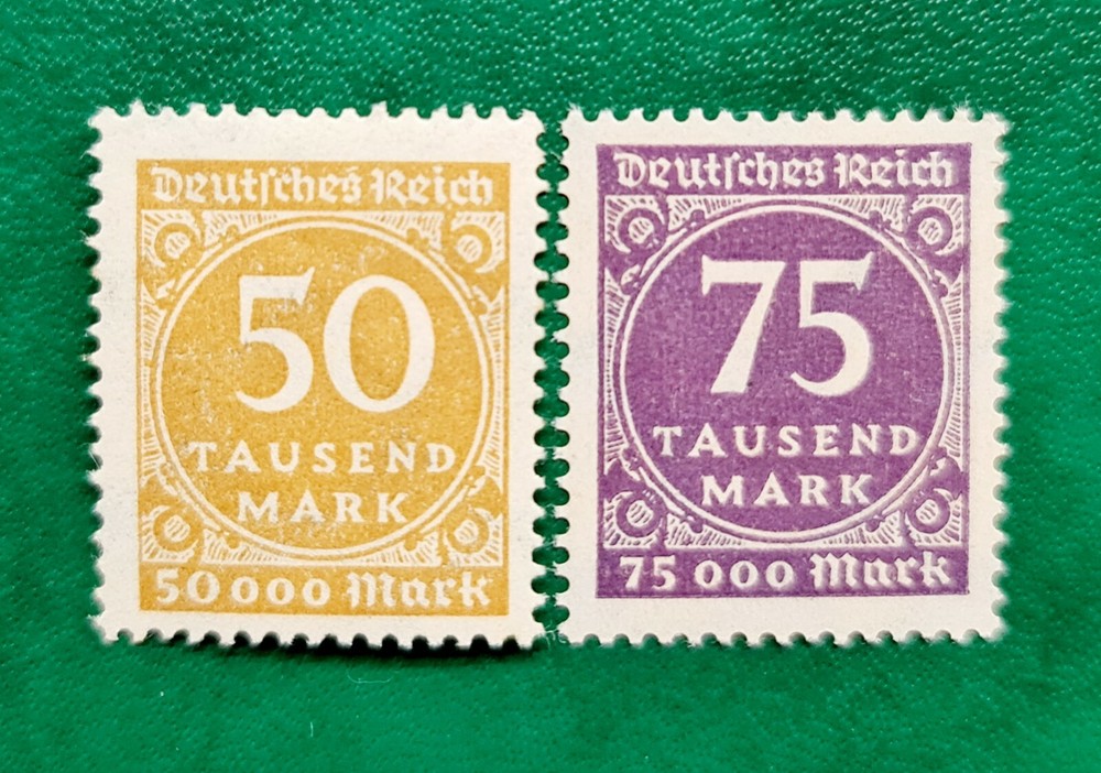 German Deutsches Reich 1923 Stamps 50 / 75 Tausend Mark Lot