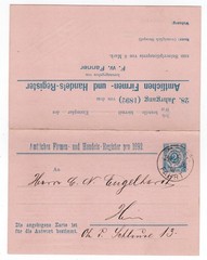 BERLIN GERMANY ATTACHED REPLY POSTAL STATIONERY CARD CITY PRIVATE POST USED