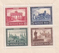 Stamp Germany Reich Mi 446-9 Sheet 1930 Iposta Brandenburg Gate MH