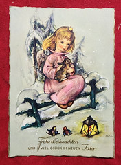 WW2 WWII Nazi German Third Reich Christmas Angel postcard Frohe Weihnachten