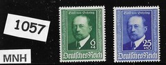 #1057 MNH stamp set B186-187 Third Reich Germany 1940 Von Behring Scientist
