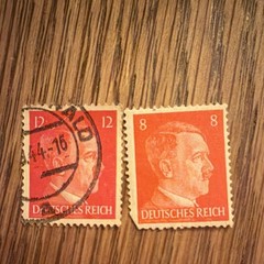 Germany Deutsches Reich 12pf & 8pf Red Politicians Used Postage Stamps NG