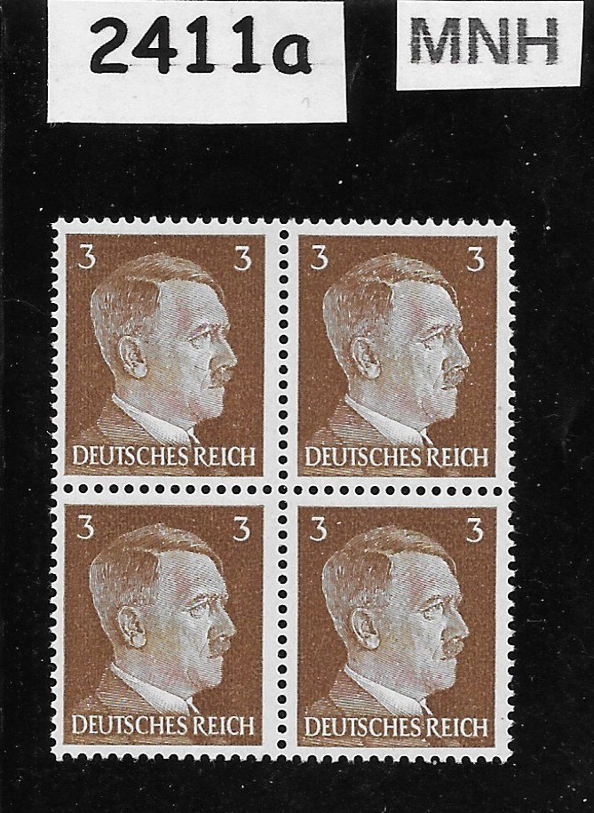 MNH stamp block 1941 Adolf Hitler PF03 Sc 507 Third Reich era Germany #2411a