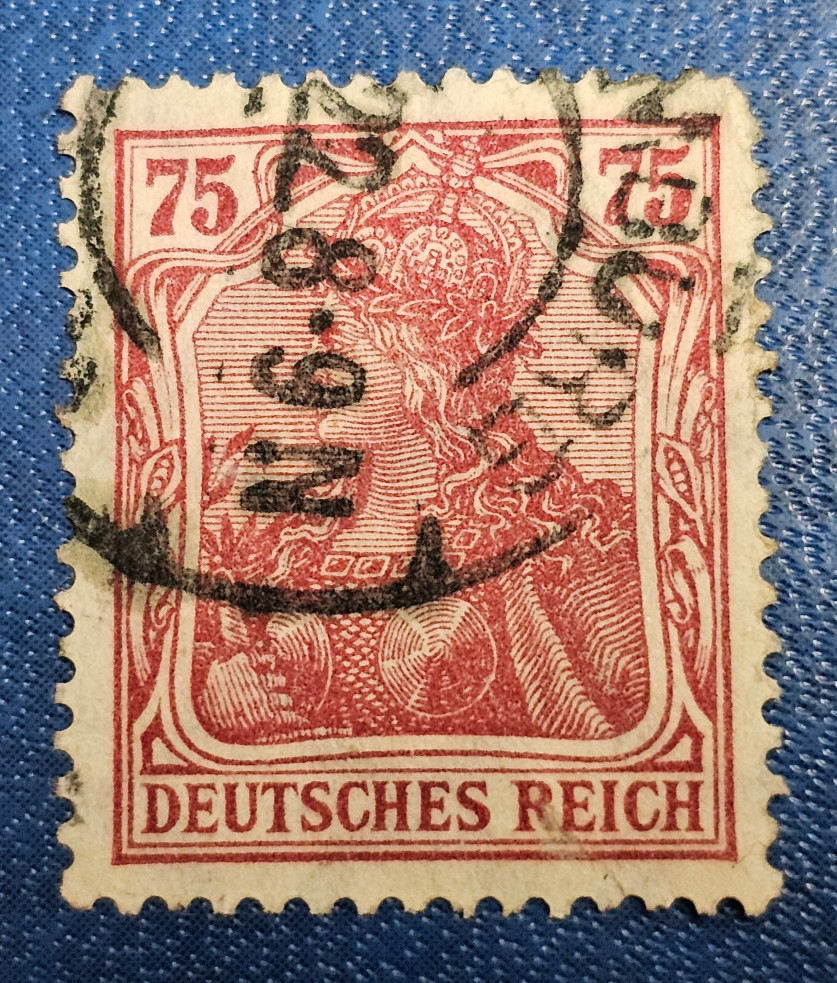 Stamp Germany Reich Germania 75 Pfennig 1922 Infla Mi. Nr. 197 a [🇩🇪36668]