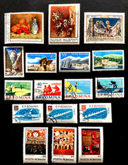 Romania Art, Fishing, Rowing, Tourism Stamps Used