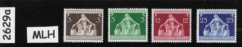 MLH Stamp set Sc 473-476 Mother and Children 1936 Third Reich Germany #2629a